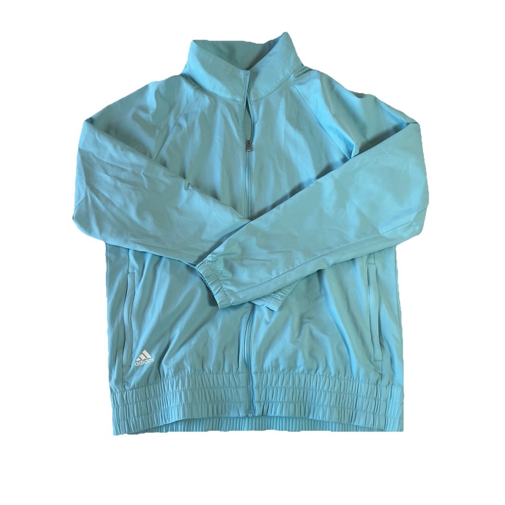 Adidas Golf Essentials Hazy Sky Blue Full Zip Wind Jacket Women's Medium